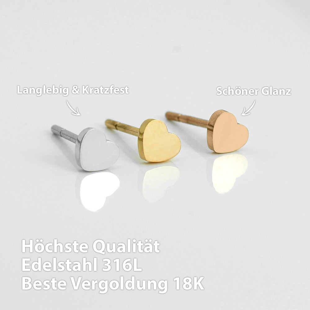 BonnyHearts Herz Ohrringe Gold - BONNYBIRD