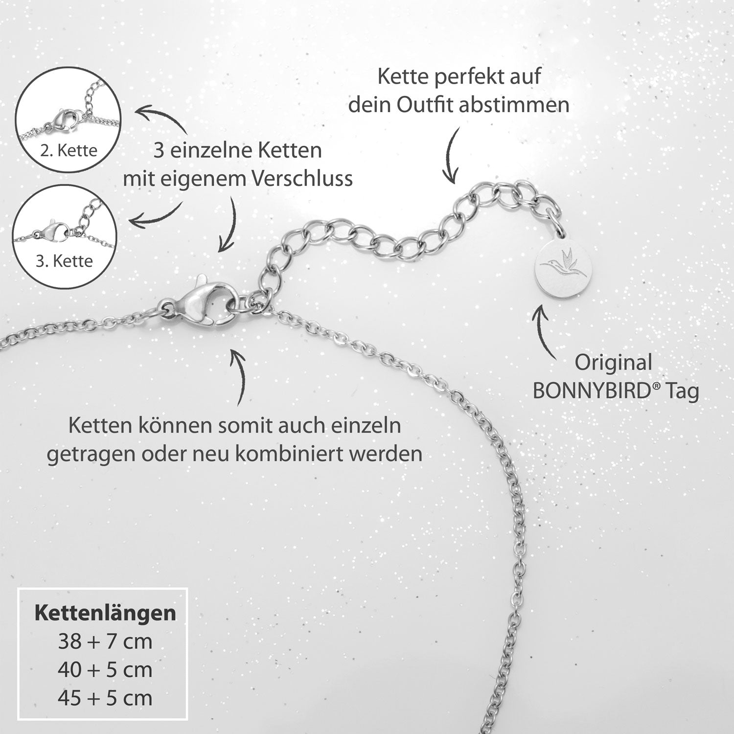 BonnySydney Halsketten Set Silber - BONNYBIRD