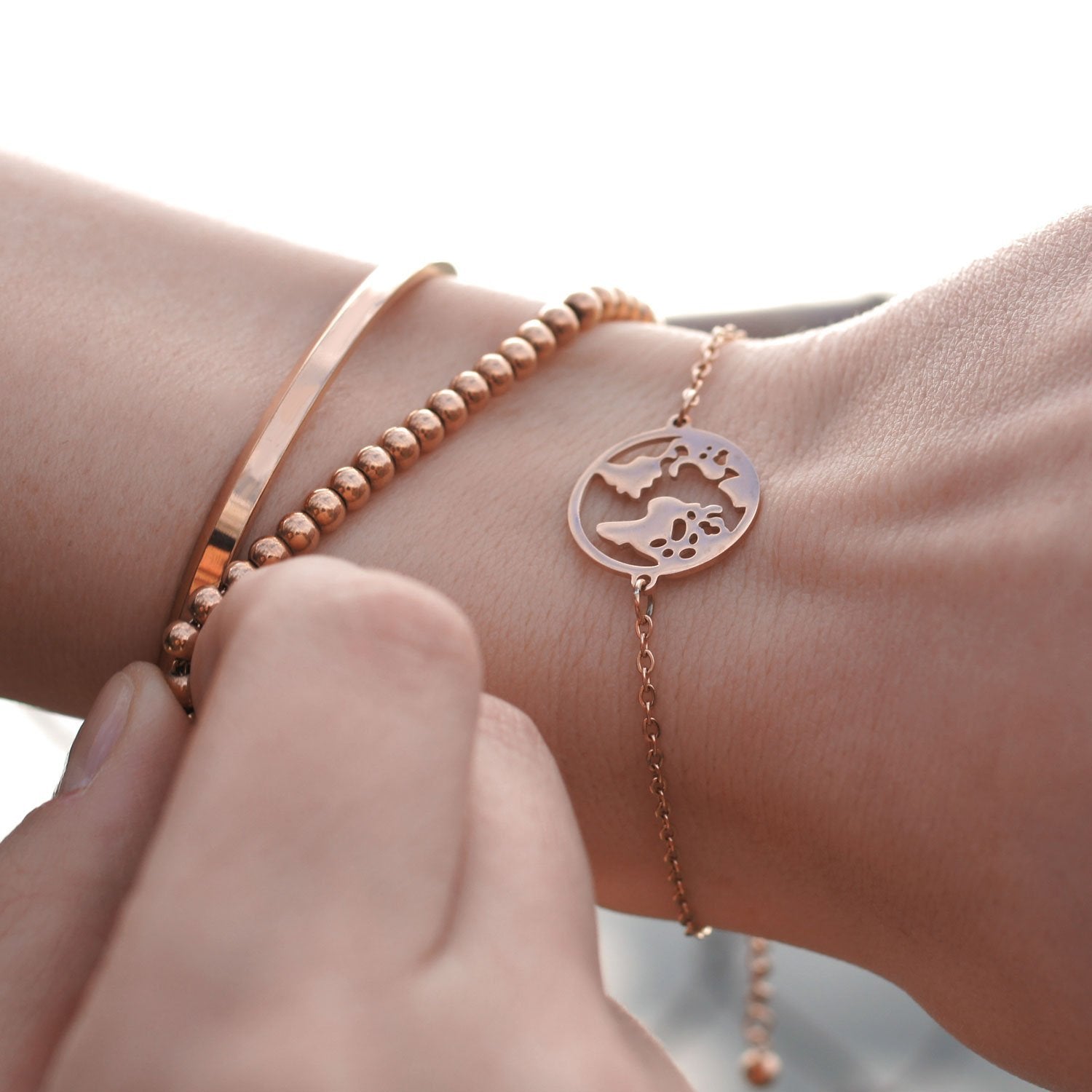 BonnyWorld Armband Weltkugel Rose - BONNYBIRD