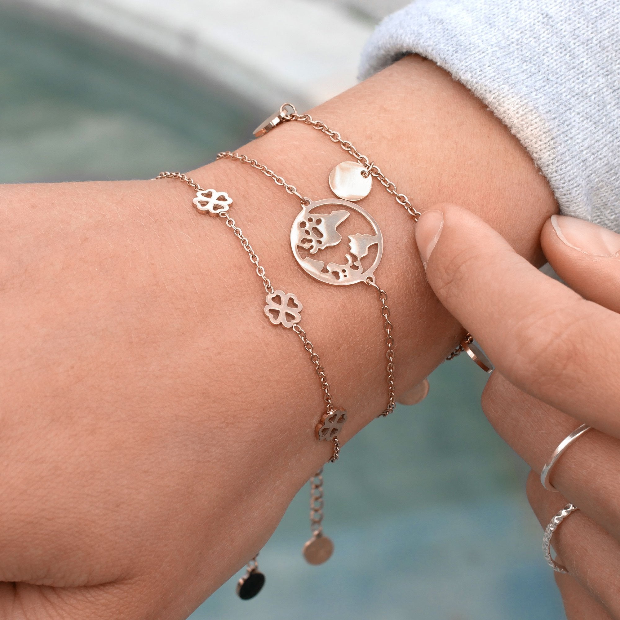 BonnyWorld Armband Weltkugel Rose - BONNYBIRD