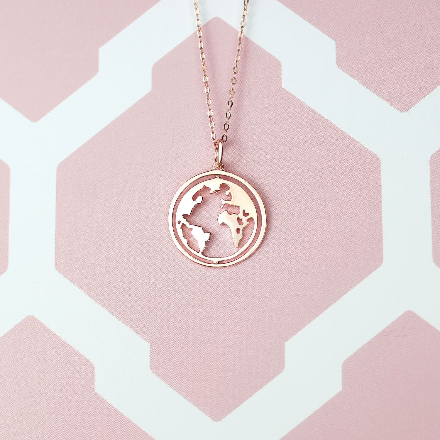 BonnyWorld Kette mit rotierbarer Weltkugel Rose - BONNYBIRD