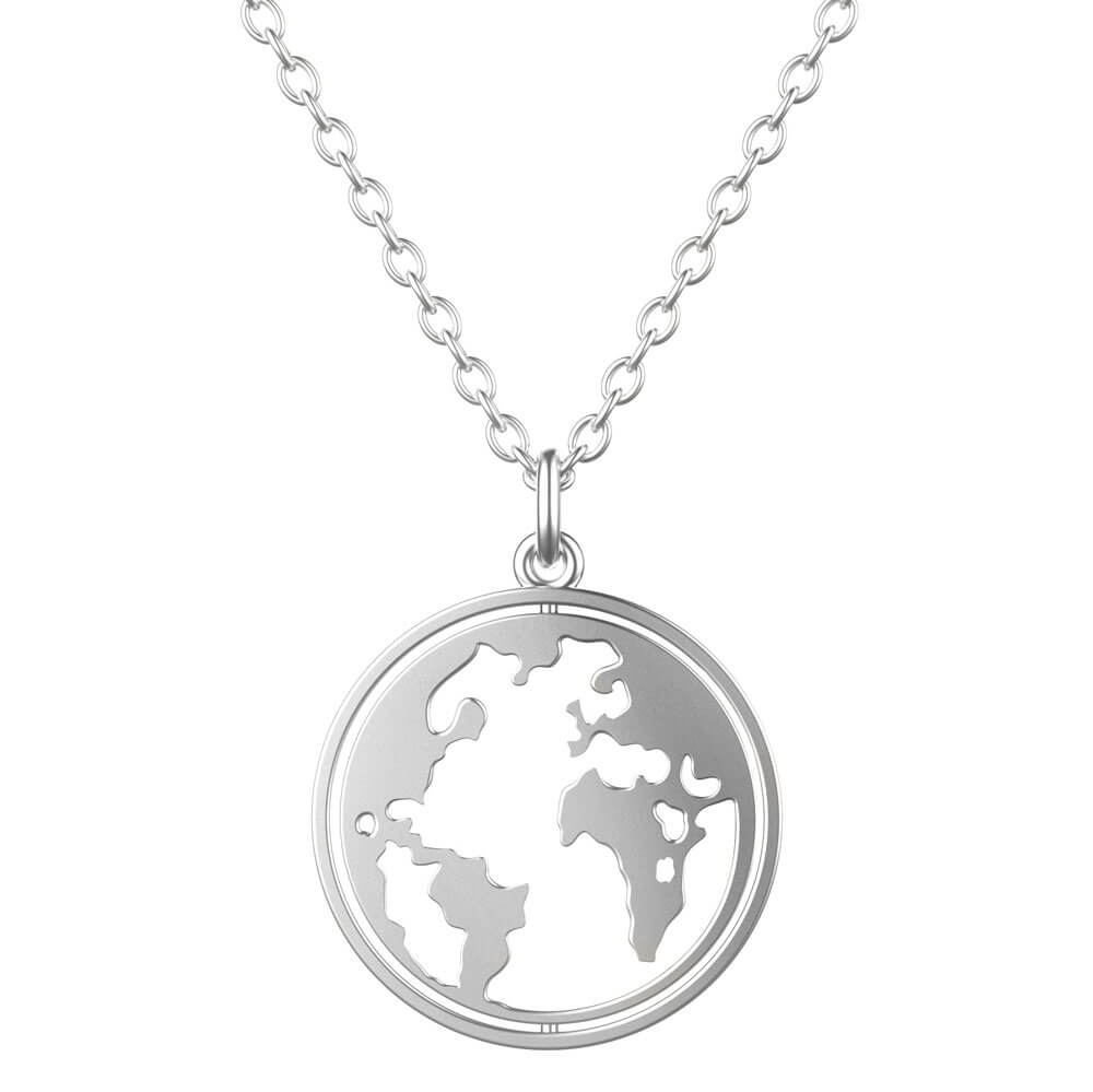 BonnyWorld Kette mit rotierbarer Weltkugel Silber - BONNYBIRD