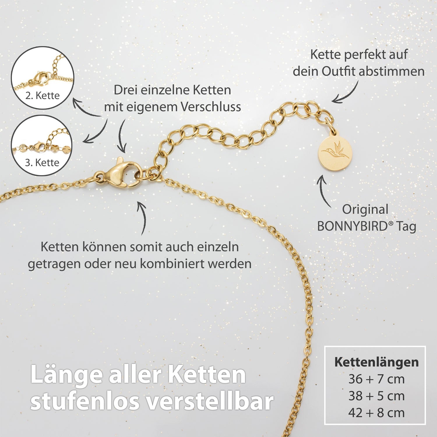 Bundle: BonnyBoho + BonnyDots Halsketten Set Gold - BONNYBIRD