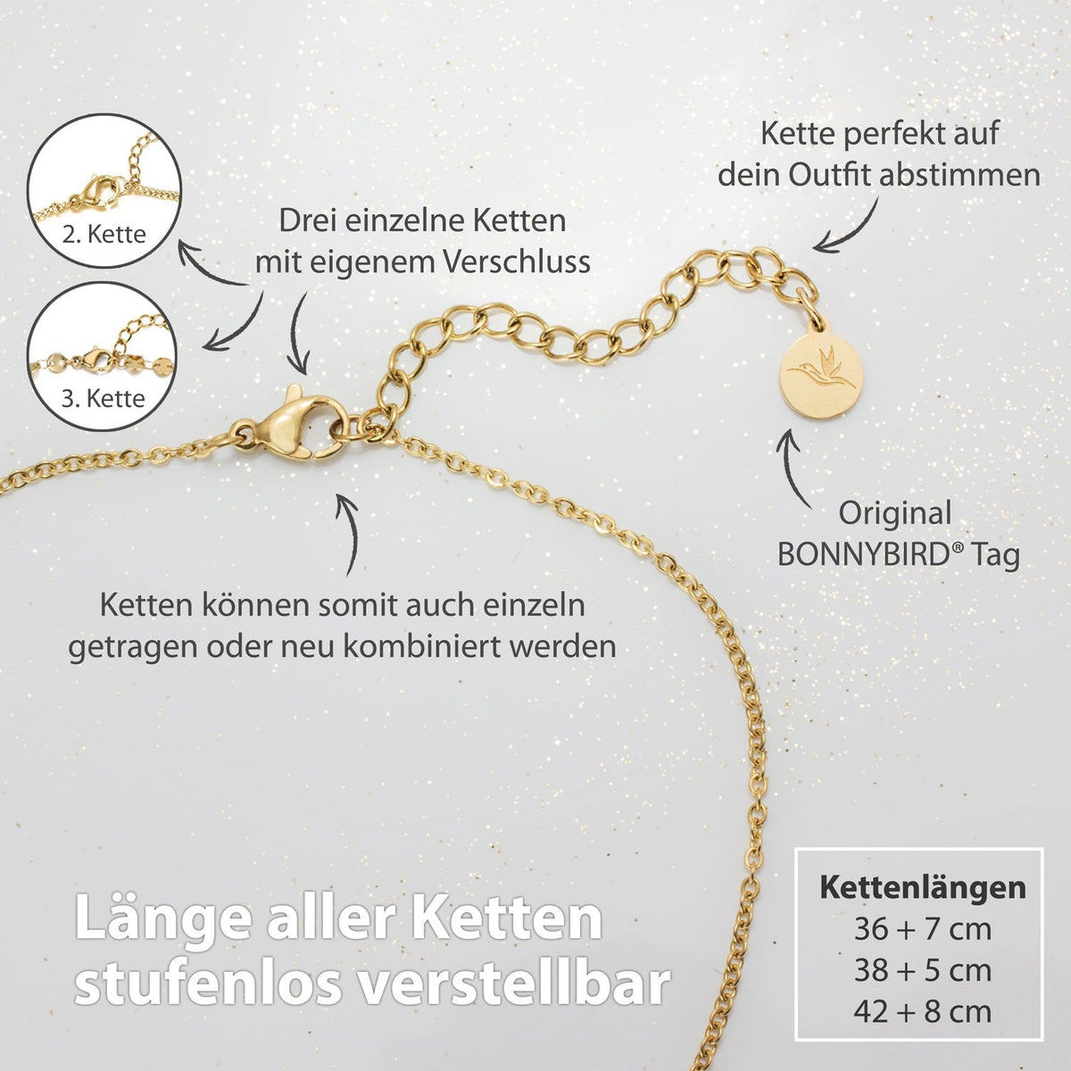 Bundle: BonnyBoho + BonnyDots Halsketten Set Gold - BONNYBIRD