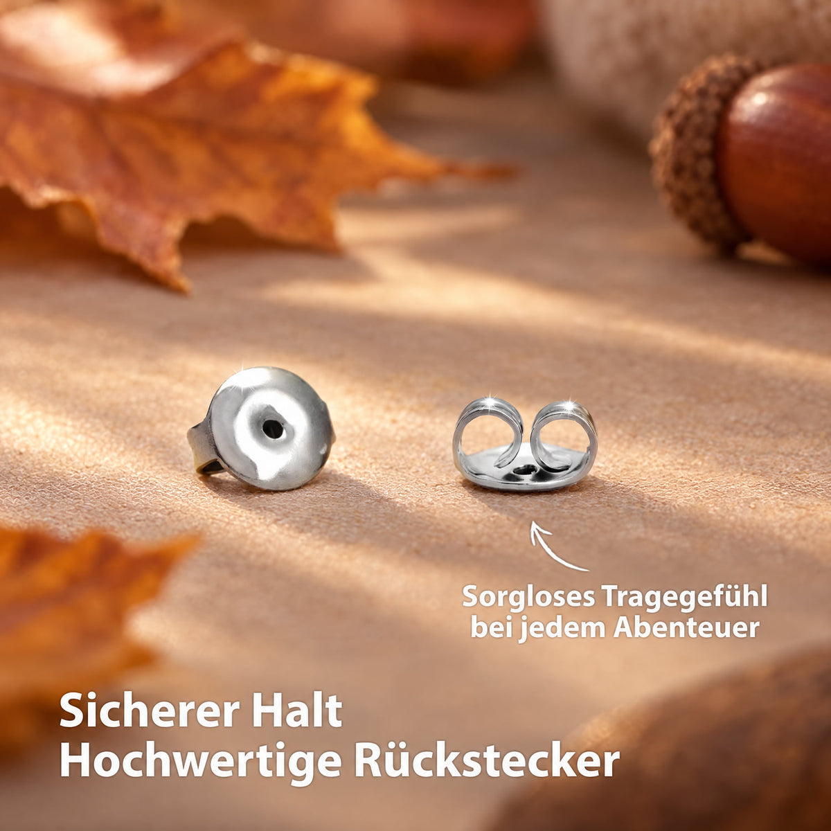 Sicherer Halt – hochwertige Rückstecker Silber