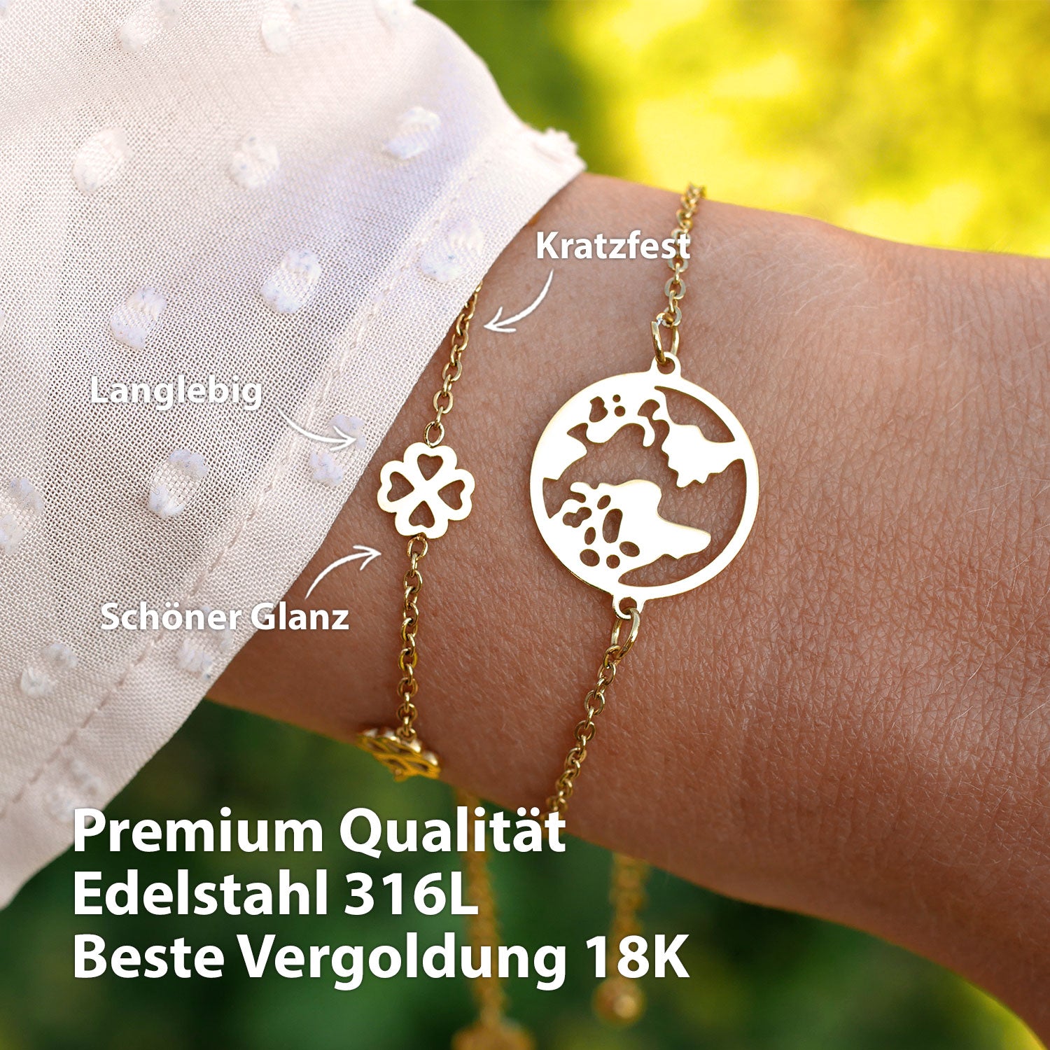 Armband Kleeblatt Gold 