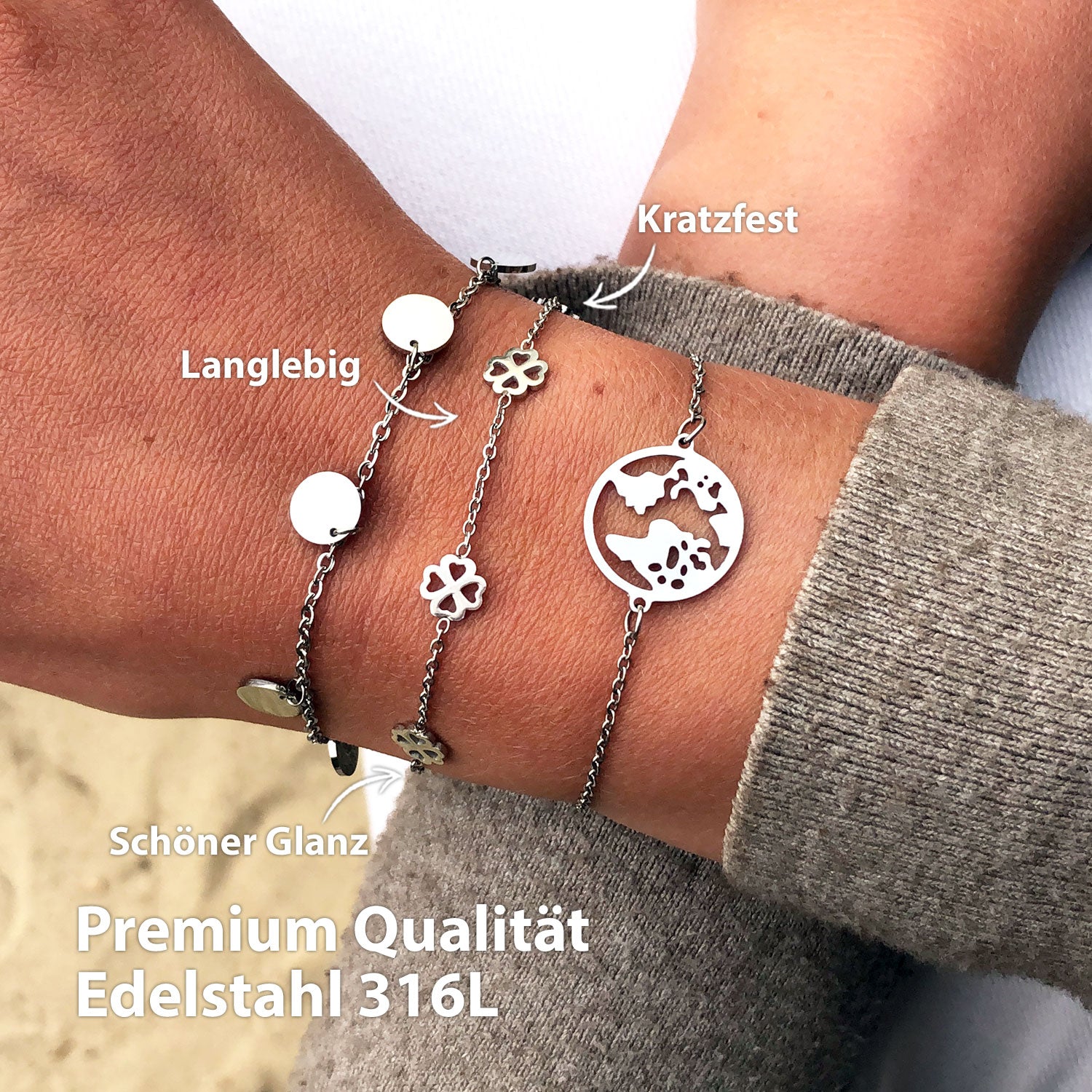 Armband Kleeblatt Silber