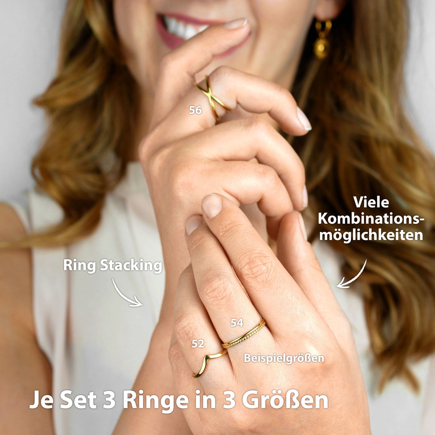 Wunderbar Ringe Set Gold Bild
