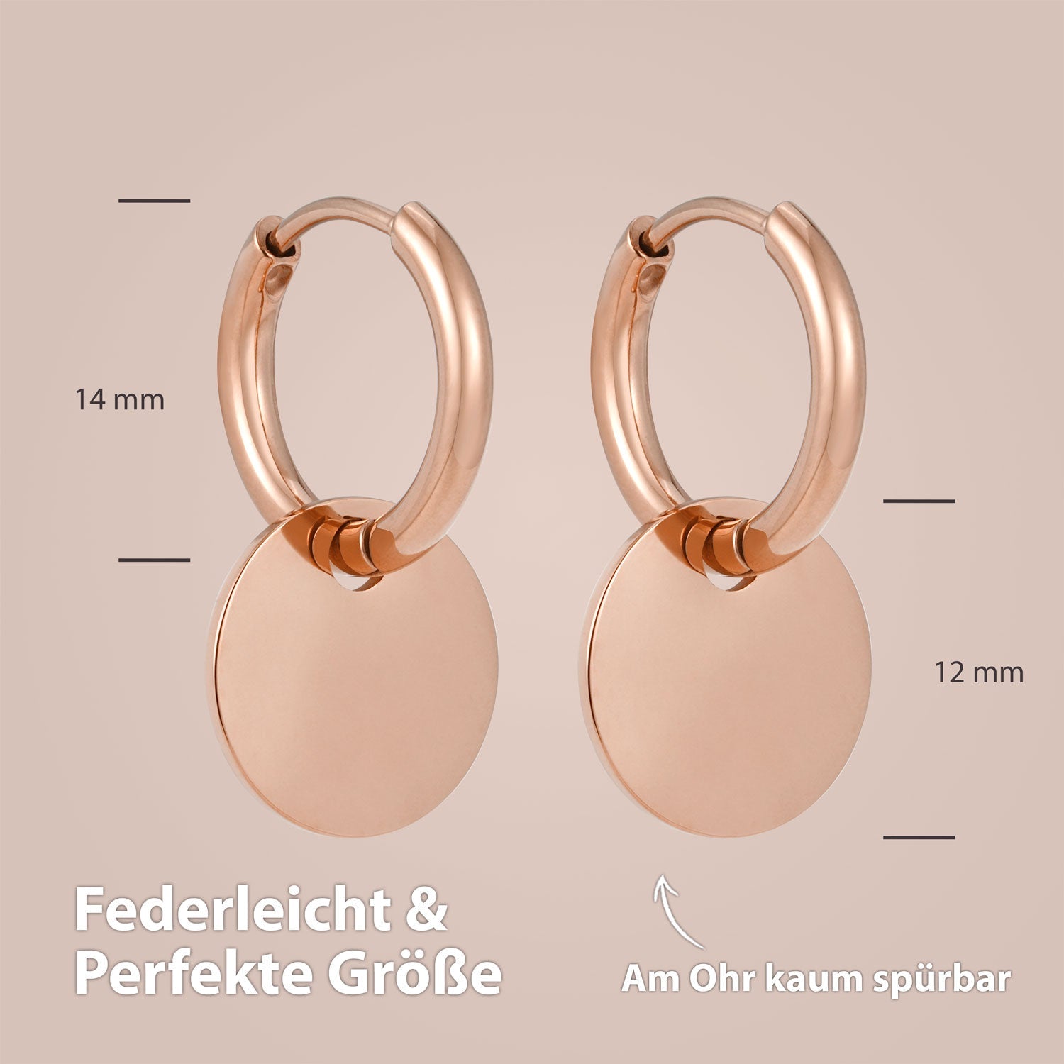 BonnyCoin Creolen mit Anhänger Rosegold - BONNYBIRD