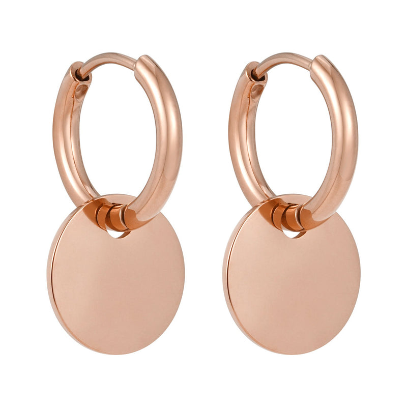 BonnyCoin Creolen mit Anhänger Rosegold