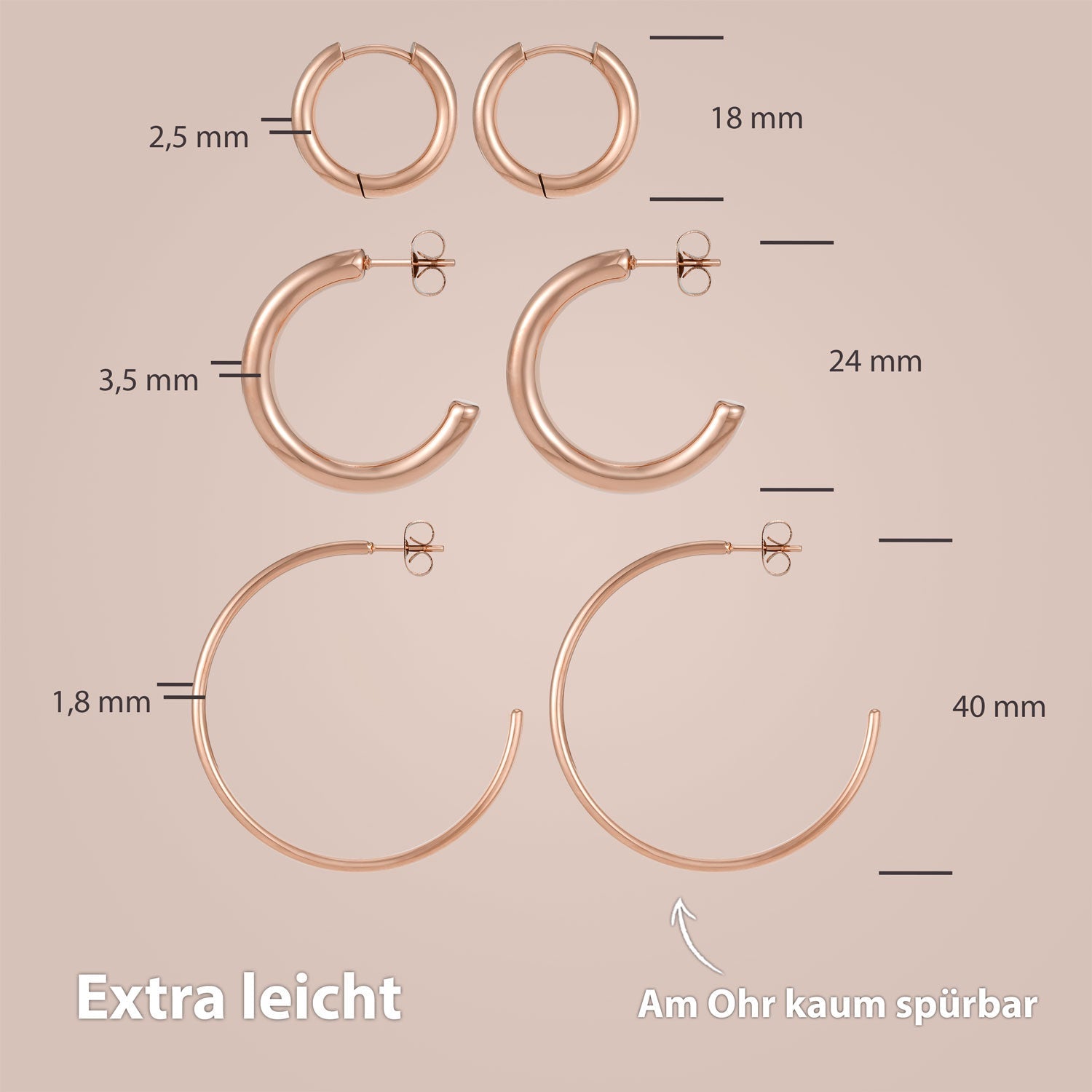 BonnyLoop Creolen Set Rosegold - BONNYBIRD