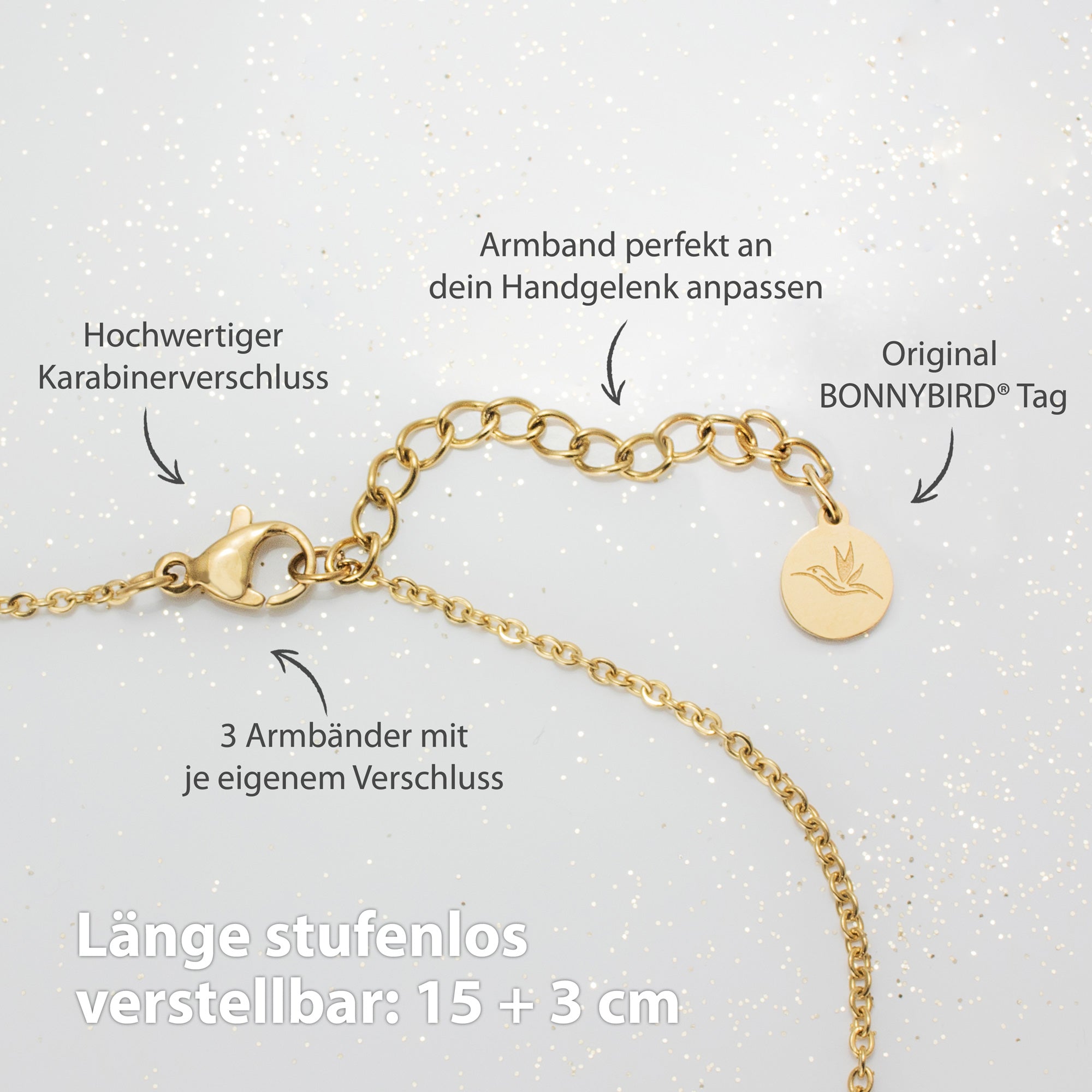 BonnyMilano Armband Set Gold - BONNYBIRD