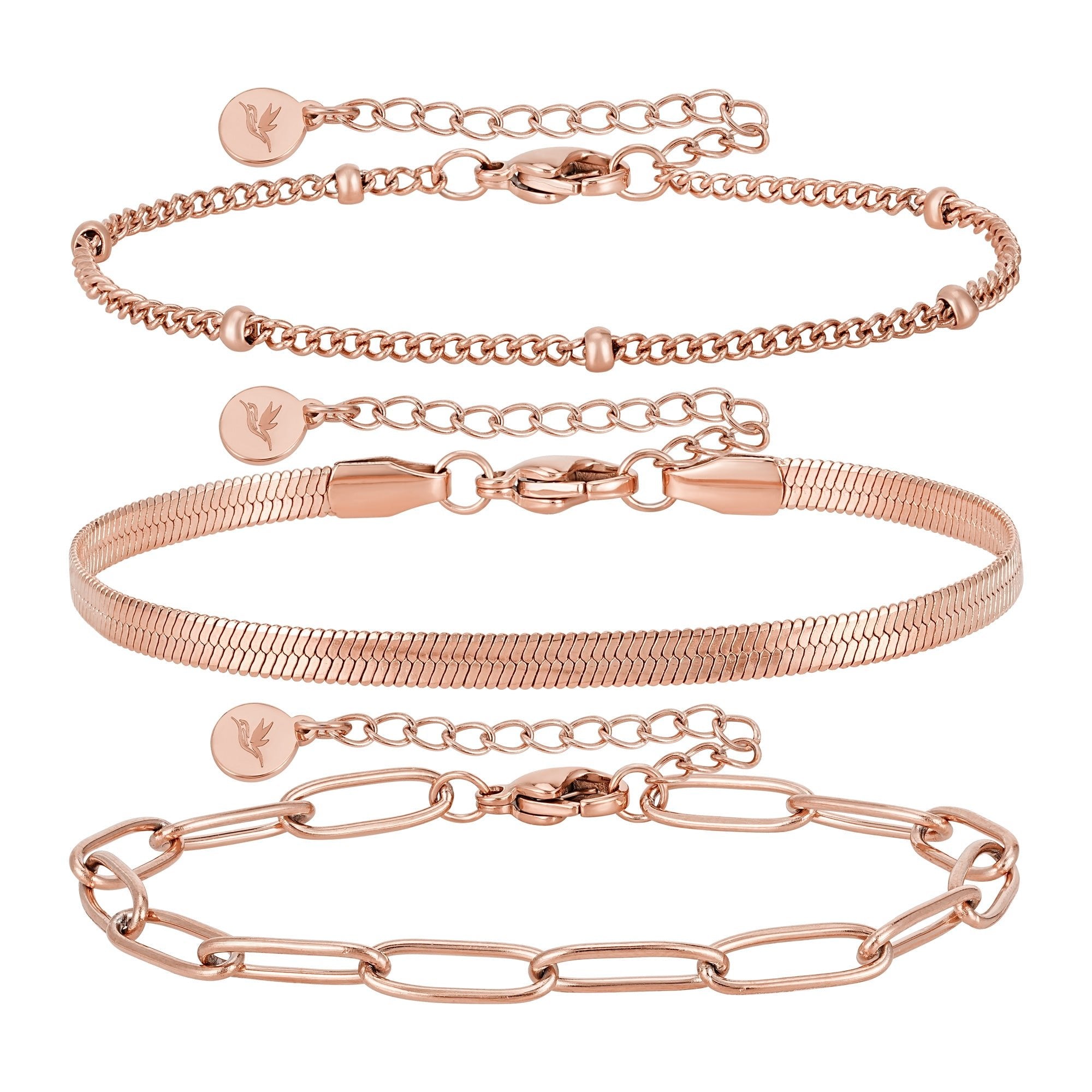 BonnyShine Armband Roségold Damen Set - BONNYBIRD