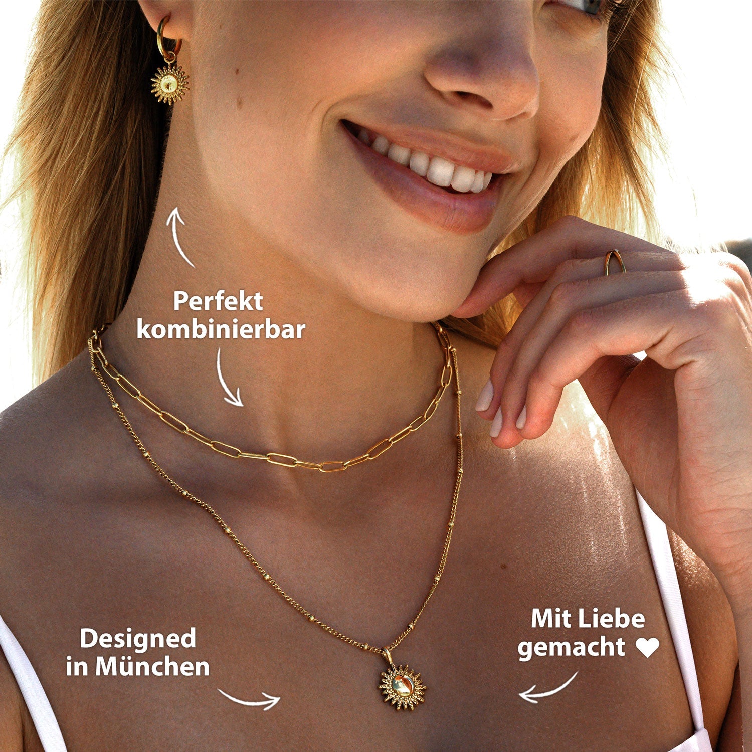 Bundle: BonnySun Kette + Ohrringe Sonne Gold - BONNYBIRD