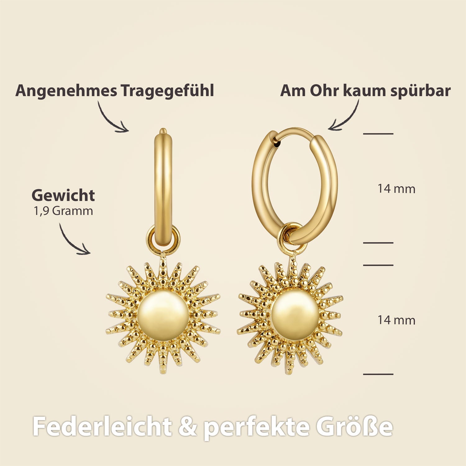 Bundle: BonnySun Kette + Ohrringe Sonne Gold - BONNYBIRD