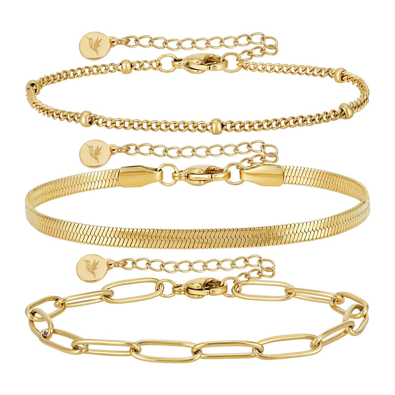 BonnyShine Armband Gold Damen Set