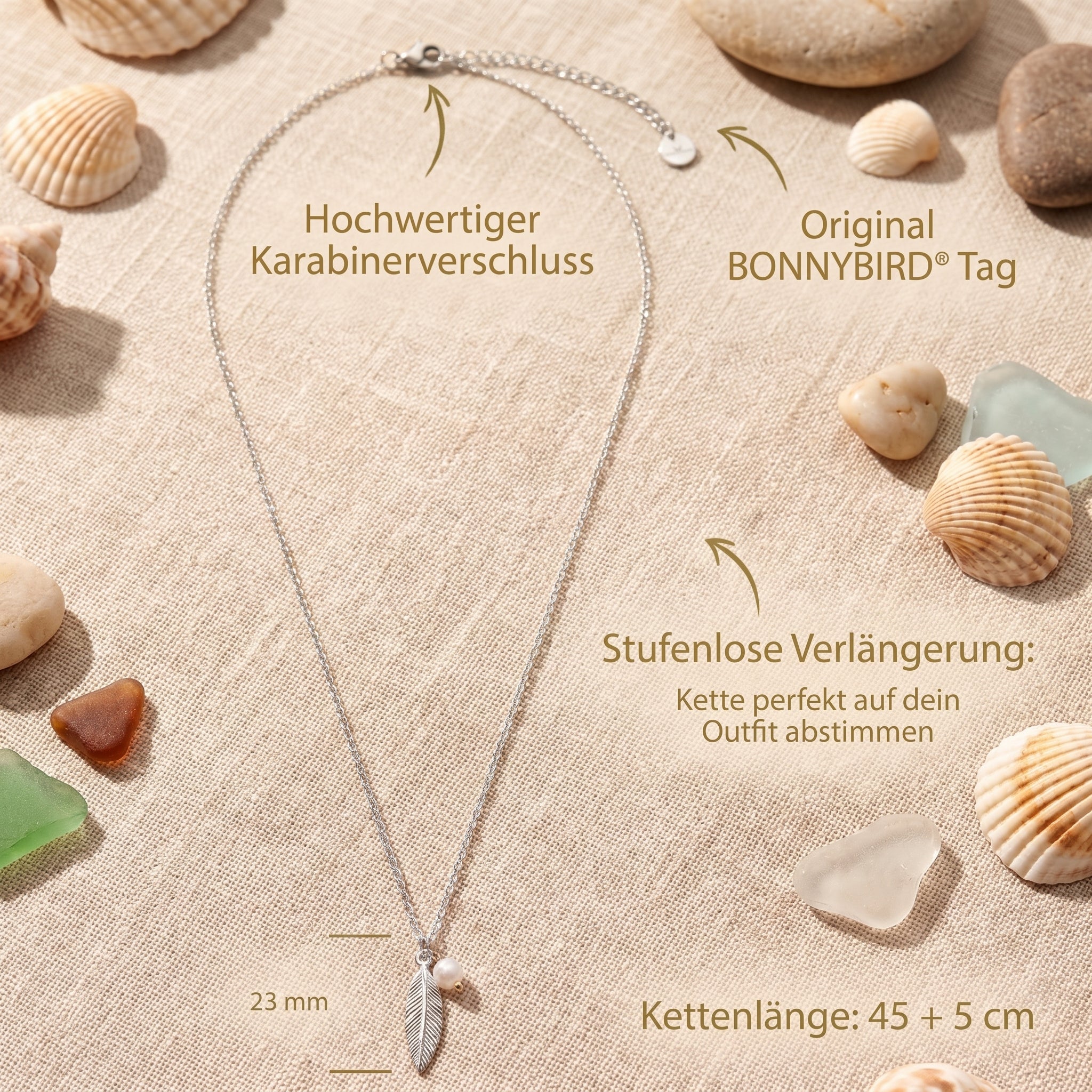 BonnyFeather Feder Kette Silber