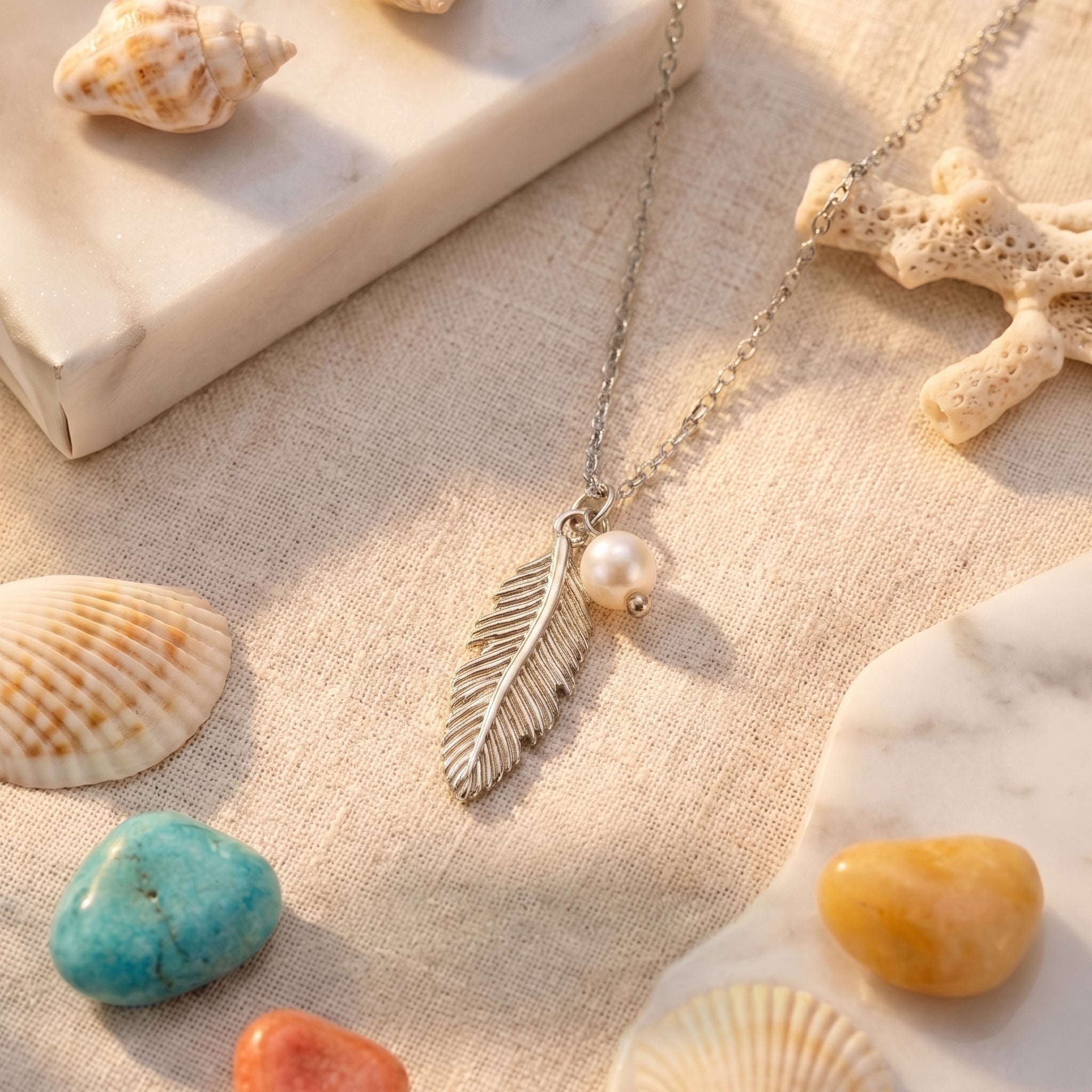 BonnyFeather Feder Kette Silber