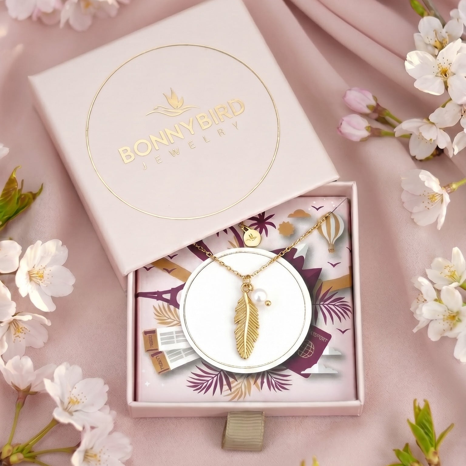 BonnyFeather Feder Kette Gold