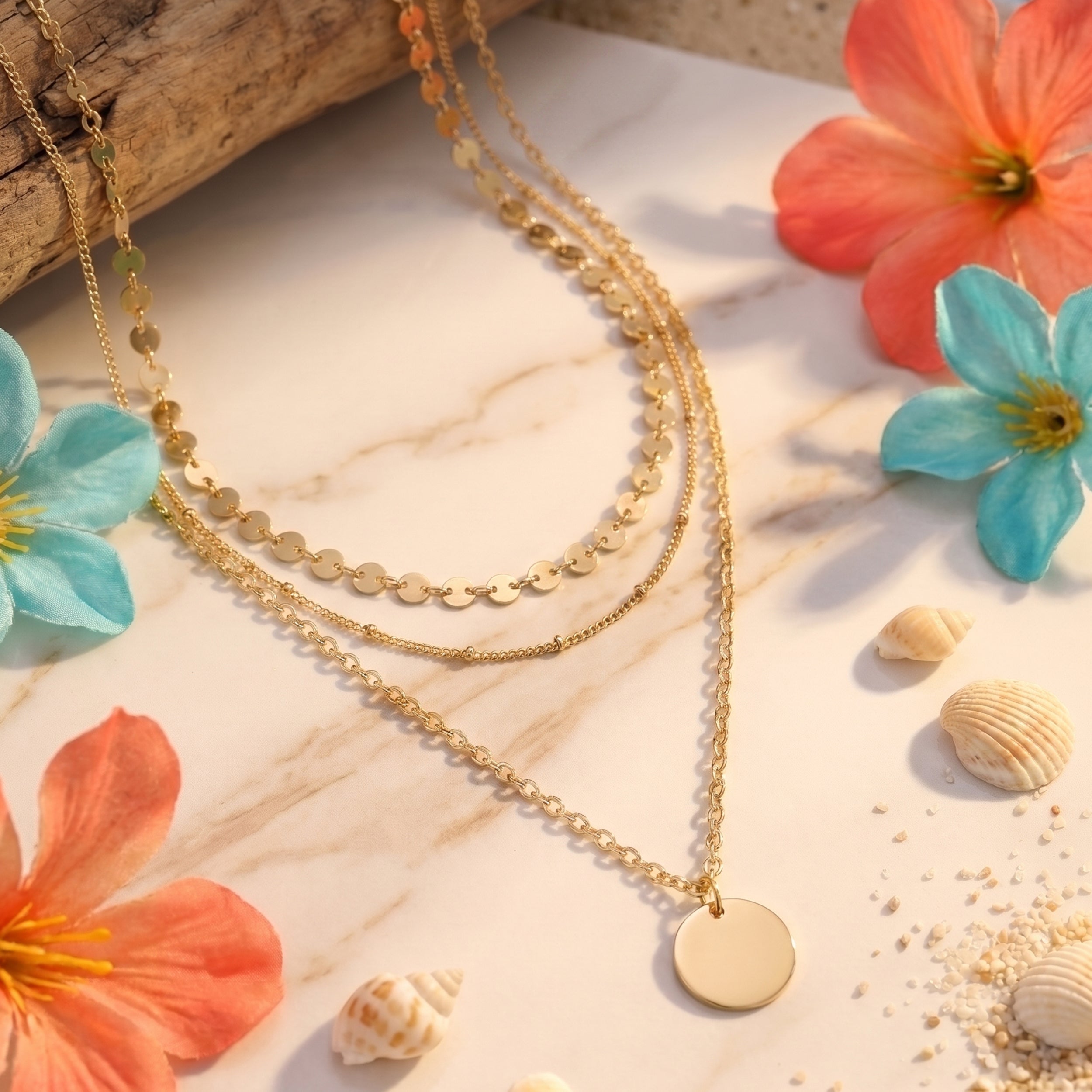 Bundle: BonnyBoho + BonnyDots Halsketten Set Gold