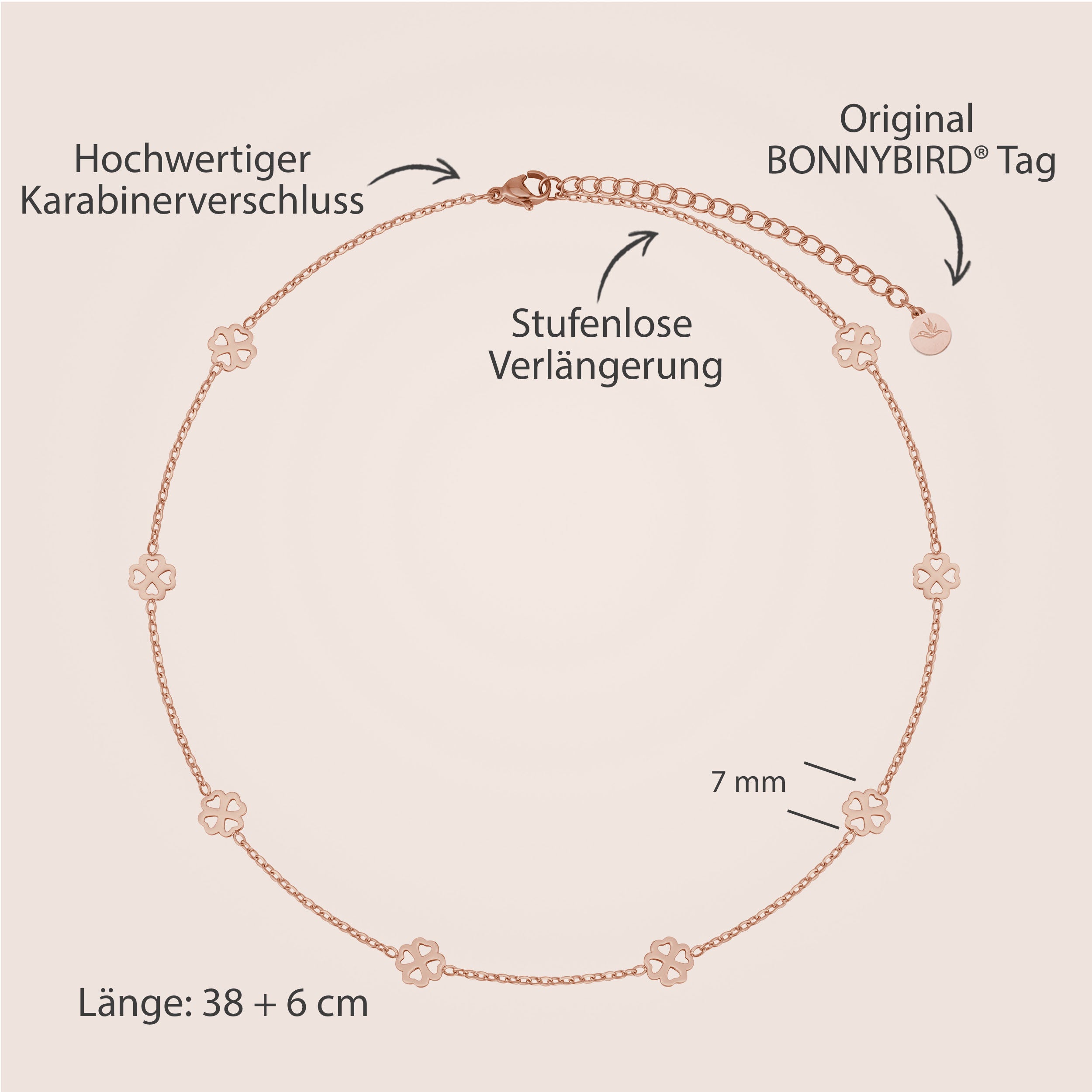 kleeblatt kette rosegold schmuck