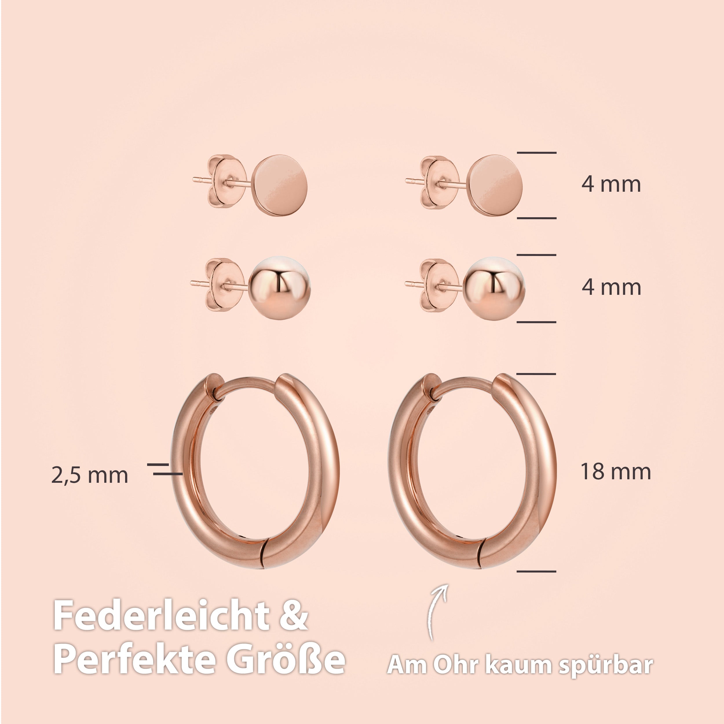 BonnyBalance Ohrstecker Set Roségold