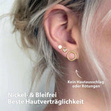 BonnyClassic Ohrringe Set Kreis Kugel Plättchen Gold