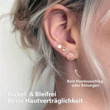 BonnyClassic Ohrringe Set Kreis Kugel Plättchen Rose