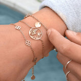 Armband Kleeblatt Rose