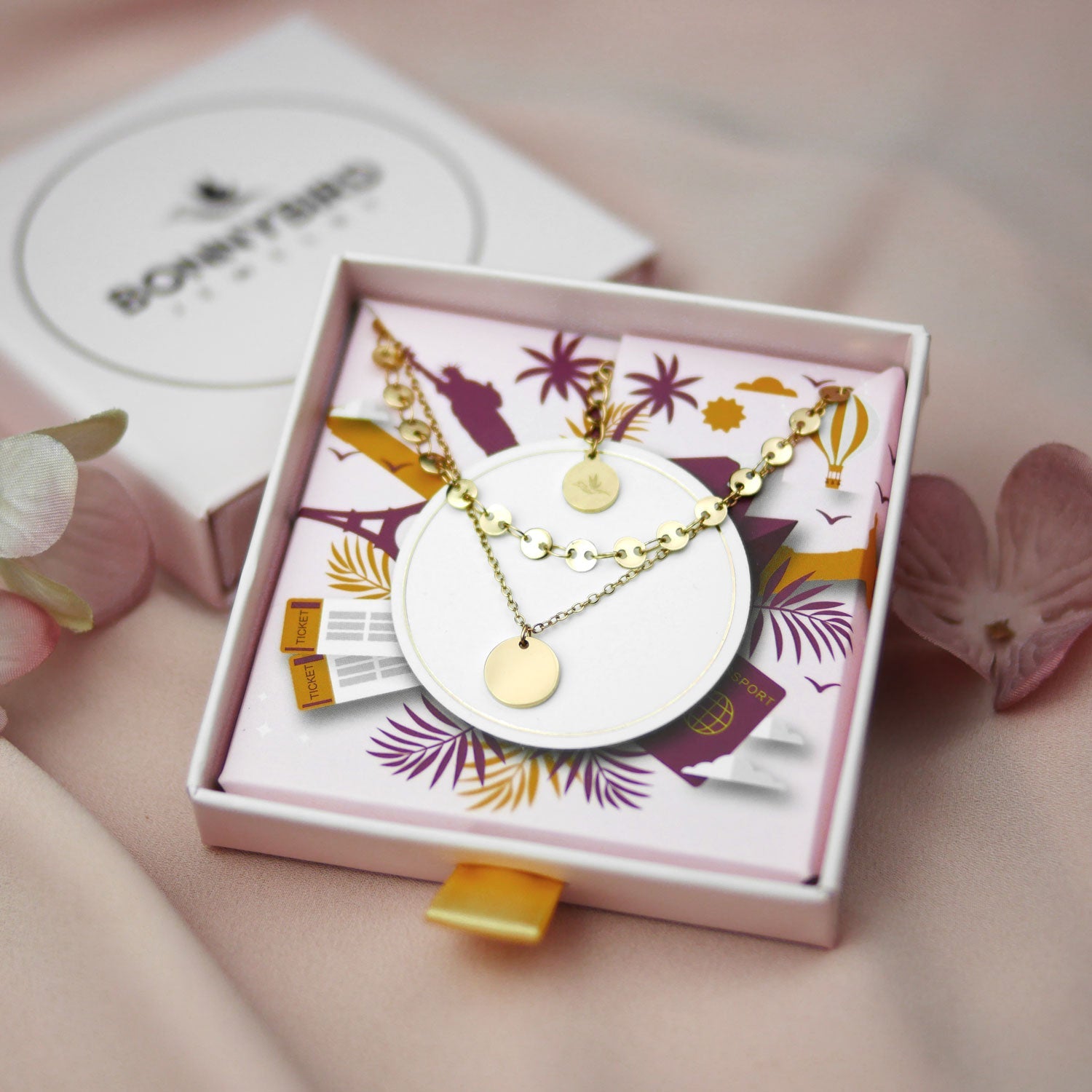 Boho Style Halskette Gold Verpackung