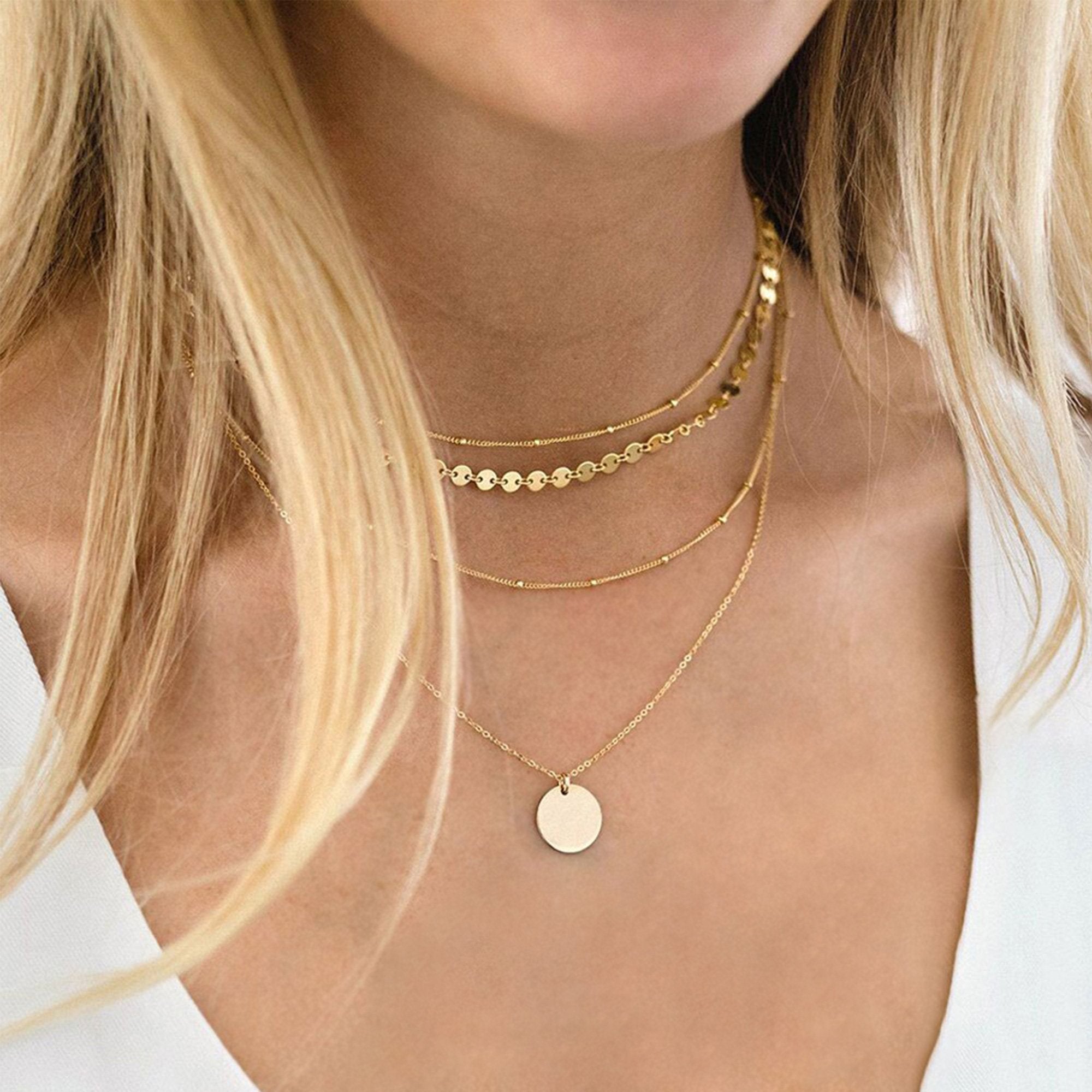 Doppelkette Gold Edelstahl Damen