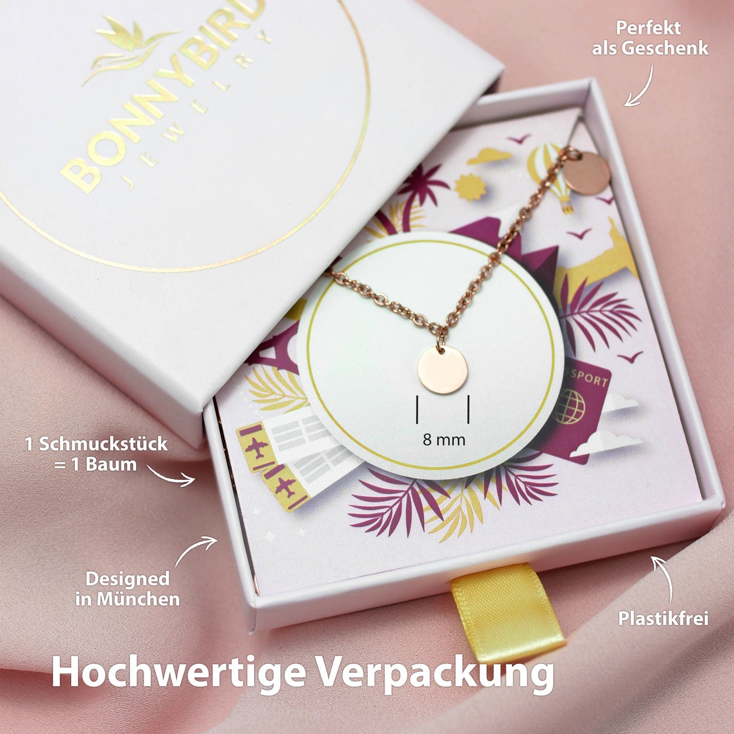 BonnyCoin Kette mit Plättchen Rose - BONNYBIRD