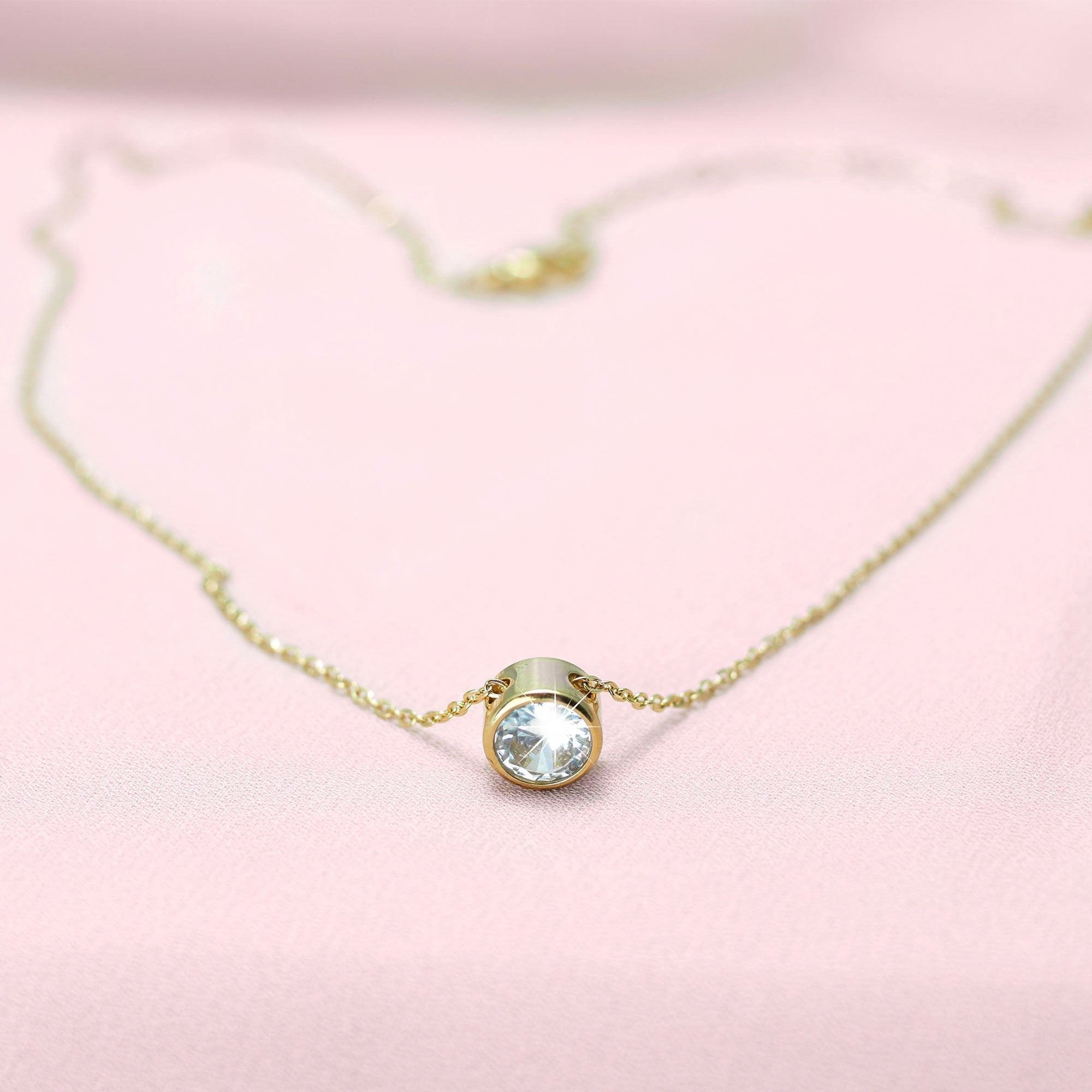 BonnyCrystal Kette mit weißem Kristall Gold - BONNYBIRD