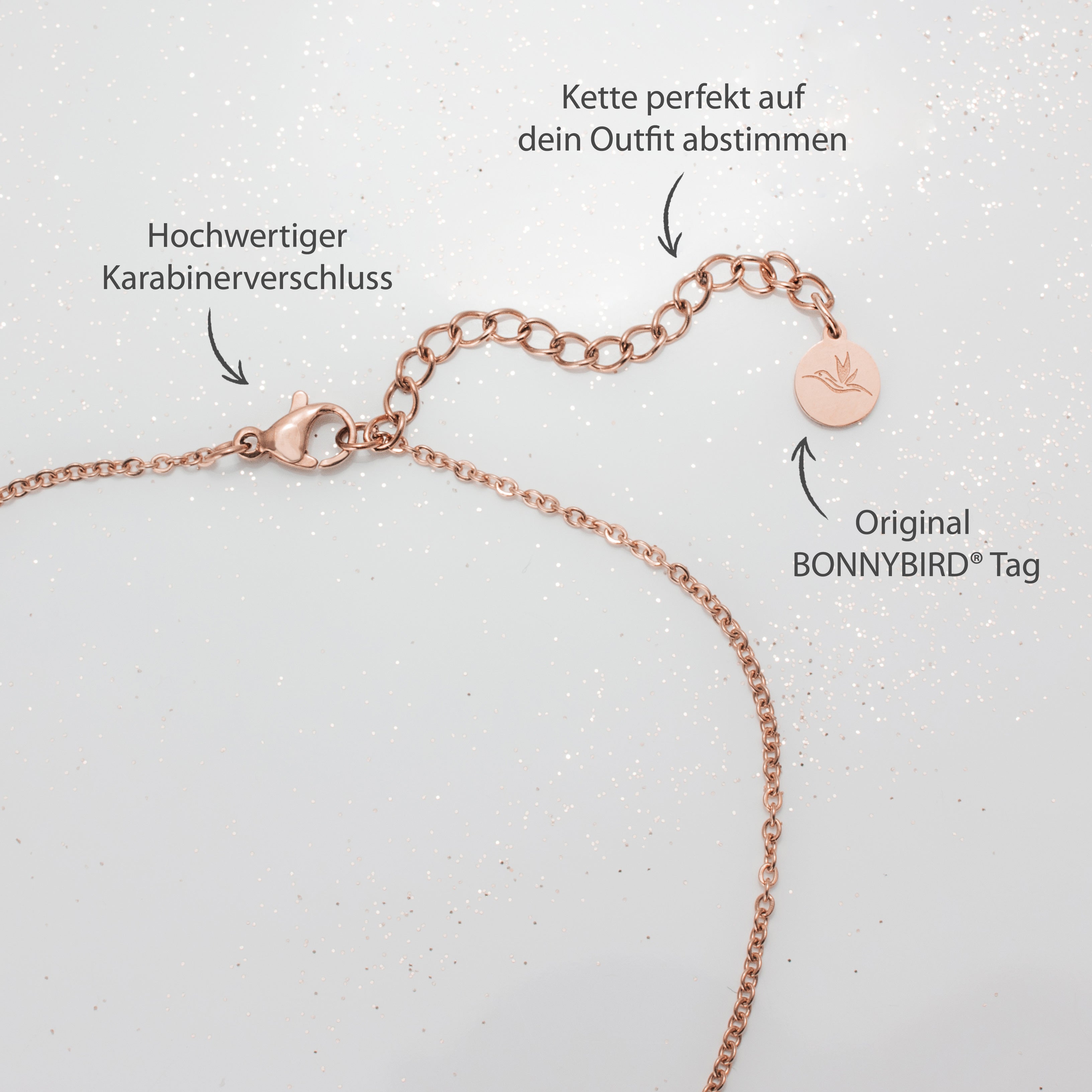 BonnyCrystal Steinkette mit weißem Kristall Rose - BONNYBIRD