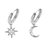 BonnySky Ohrringe Mond und Stern Silber