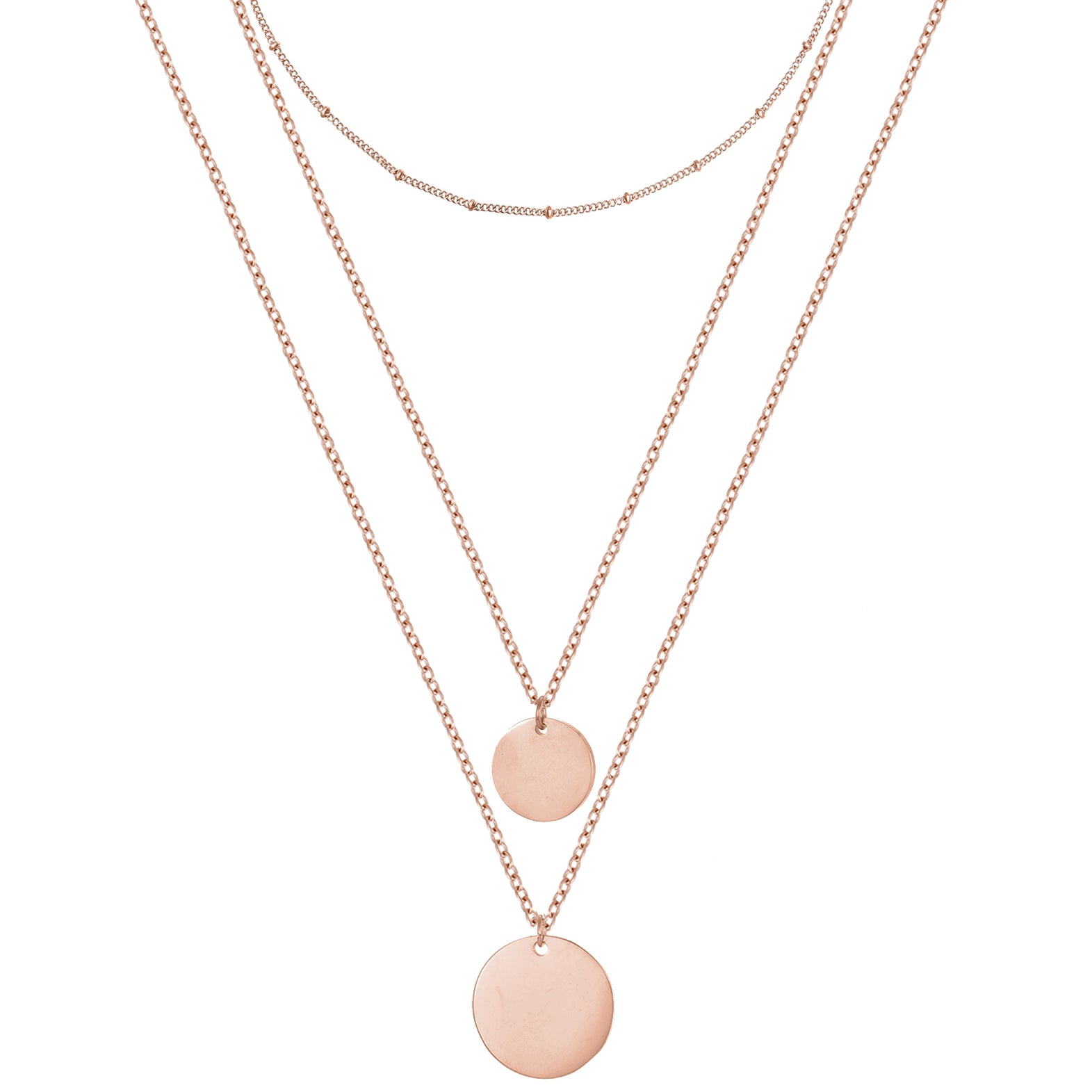 Plättchen Coin Kette Rosegold