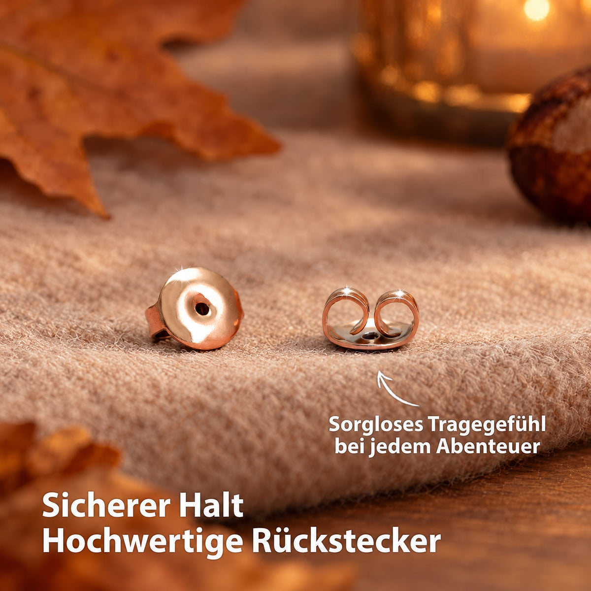 Sicherer Halt – hochwertige Rückstecker Roségold